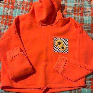 pink crop top hoodie